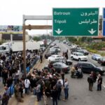 Supporters of the Lebanese Forces Party block a main highway