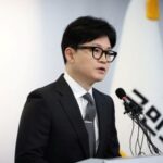 South Korean ruling People Power Party’s leader Han Dong-hoon speaks