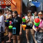 Revellers celebrate New Year Water Festival in Bangkok