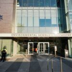 A view shows the Environmental Science and Chemistry building at