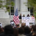 “Stand Up for Internationals” rally on the campus of Berkeley