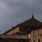 A view of the roof of the Sistine Chapel, where