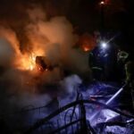 Aftermath of a Russian drone strike in Kharkiv