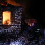 Aftermath of a Russian drone strike in Kharkiv