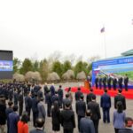 Ground-breaking ceremony for a new road bridge spanning the Tumen