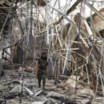 Aftermath of an Israeli airstrike, in Sanaa