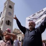 FILE PHOTO: Demonstrators protest against Israeli attacks on Syria, in