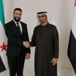 FILE PHOTO: Syrian President Ahmed al-Sharaa meets UAE’s President Sheikh