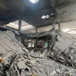 A general view of a damaged portion of a mosque,