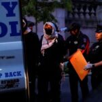 Pro-Palestinian protest held at Butler library at Columbia University, in