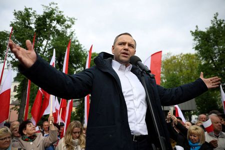 FILE PHOTO: Nawrocki, a candidate for Polish presidential election supported