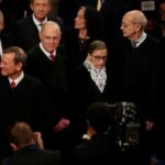 FILE PHOTO: Members of the U.S. Supreme Court await U.S.