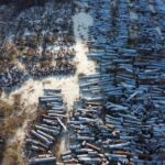 FILE PHOTO: View shows remains of MLRS and artillery shells,
