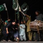 People celebrate after the ceasefire announcement between India and Pakistan,