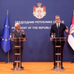 European Council President Antonio Costa and Serbian President Aleksandar Vucic