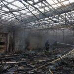 Aftermath of a Russian drone attack on outside of Kyiv