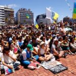A demonstration calling for a change in the tourism model