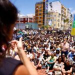 A demonstration calling for a change in the tourism model