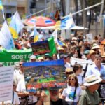 A demonstration calling for a change in the tourism model