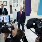 Russian President Putin meets with journalists in Sirius near Sochi