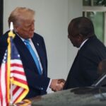 U.S. President Donald Trump welcomes South African President Cyril Ramaphosa