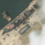 Satellite image shows the new North Korean warship at harbour