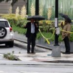 Aftermath of the shooting of two Israeli embassy staff in