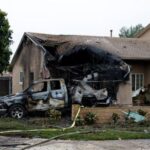 Crash scene after a civilian aircraft went down in a