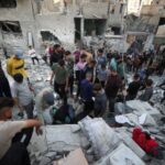 Aftermath of an Israeli strike on a house in Jabalia,