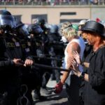 Protest following multiple detentions in downtown Los Angeles