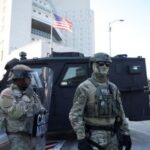 Protest against federal immigration sweeps, in Los Angeles