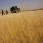 FILE PHOTO: U.S. army Stryker armored vehicles on the U.S.-Mexico