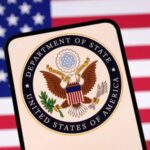 Illustration shows United States Department of State logo and U.S.