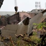 Aftermath of the Air India aircraft crash during take-off in
