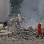 Aftermath of Russian drone and missile attacks in Kyiv