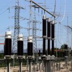 View of electrical sub-station at Spain-France border after blackout, in