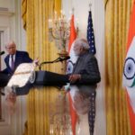 U.S. President Trump holds a joint press conference with Indian