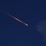 Missiles launched from Iran towards Israel, as seen from Ashkelon