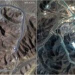 A combination picture shows satellite images over Fordow underground complex,