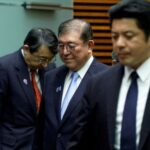 Japan’s prime minister Shigeru Ishiba attends a press conference in
