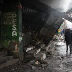 Aftermath of the demonstration to mark the first anniversary of