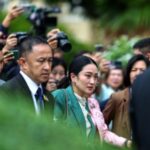 Thailand’s Prime Minister Paetongtarn Shinawatra leaves after a cabinet meeting