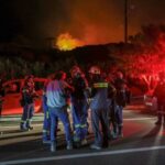 Wildfire burns in Ierapetra on the island of Crete