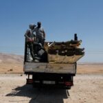 Palestinian Bedouins flee their homes, near Jericho