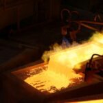 A general view of molten copper at Anglo American’s smelter