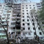 Aftermath of a Russian drone and missile attack in Chernivtsi