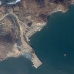 Satellite image of the construction of a pier, in Cholsan
