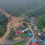 Area affected by landslide due to torrential rains, in Sancheong