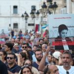 Rally against Tunisian President Kais Saied on the fourth anniversary