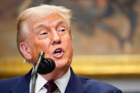 U.S. President Donald Trump delivers remarks at the White House